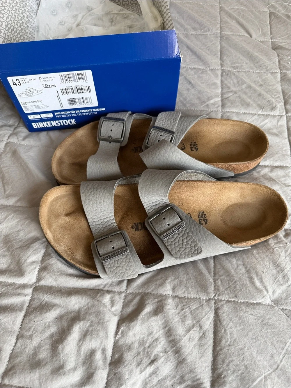 Birkenstock Arizona Two-Strap Sandals in Light Gray for Men